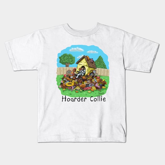Hoarder Collie Kids T-Shirt by macccc8